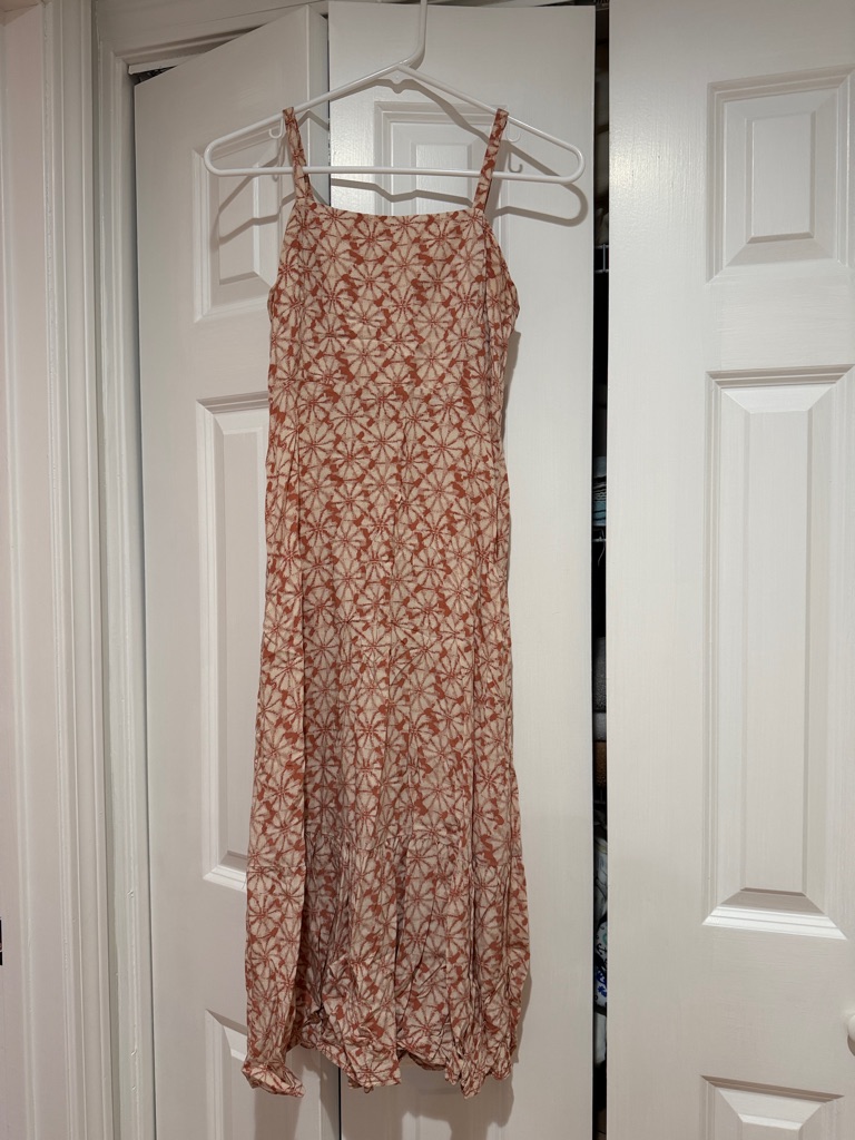 Gap Cream Maxi Dress With Rust Floral Print